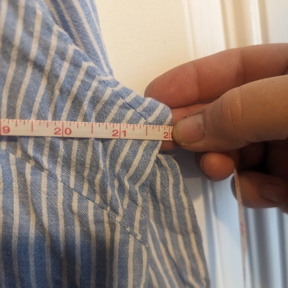 Blue and white stripped NY & Co. Button-up shirt - Picture 4 of 4